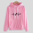 thumbnail image 3 of DeHolifer Women 2 Piece Sweatsuit Outfits Sets ECG Printed Drawstring Hoodie Sweatshirts and Sweatpants Jogging Suits Casual Sweatsuits Matching Sets for women Pink L, 3 of 3