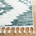 thumbnail image 3 of SAFAVIEH Moroccan Tassel Desmond Southwestern Shag Area Rug, Green/Ivory, 9' x 12', 3 of 8
