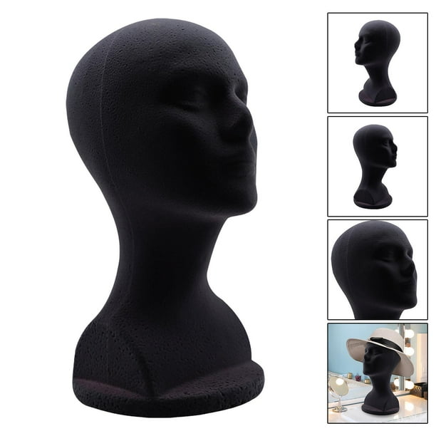 Tête De Mannequin En Mousse Pour Présentation - Support Chapeaux, Perruques - Tour De Tête 53cm, Hauteur 27cm