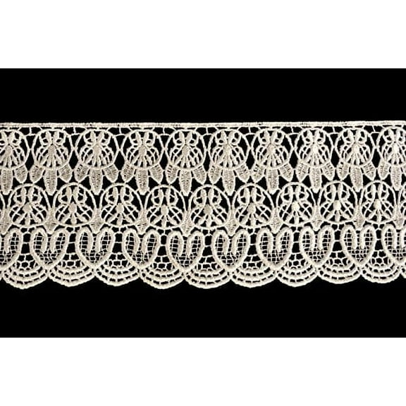 Altotux 4" White Ivory Venice Vintage Guipure Lace Trim By Yard (Ivory)