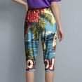 thumbnail image 7 of Cargo Capri Pants for Women Hawaii Print High Waisted Relaxed Fit Elastic Knit Waist Casual Capris Trousers Cropped Pants, 7 of 7