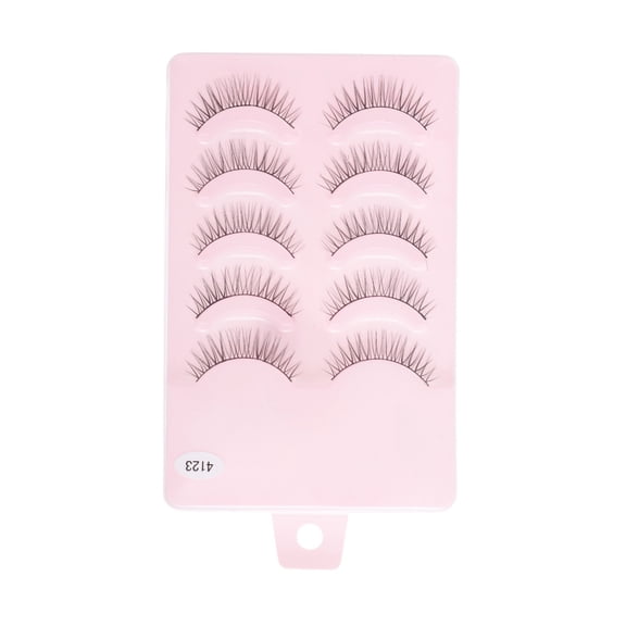 Unique Bargains 5 Pair Natural False Eyelashes for Makeup Black 4123