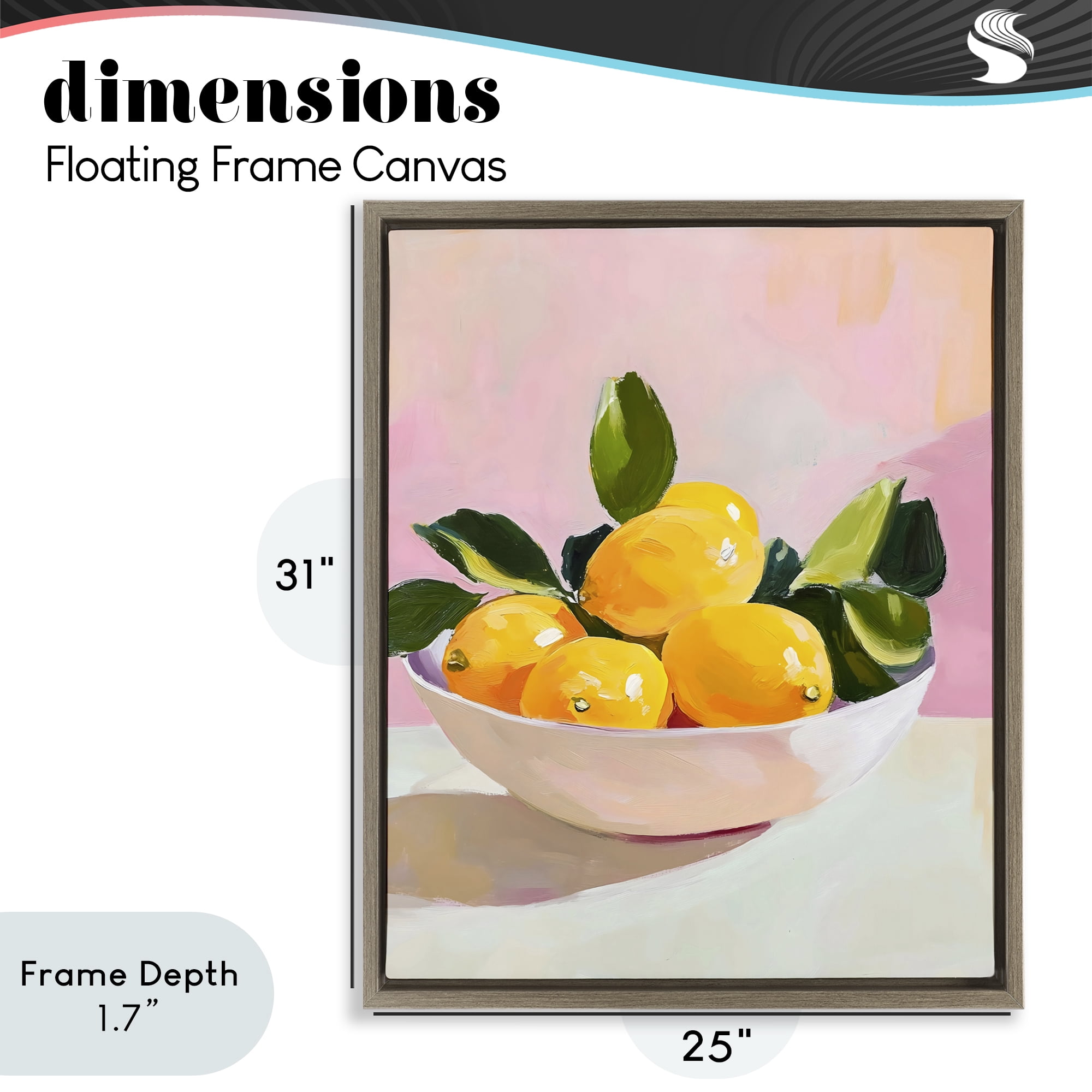 Stupell Industries Bowl of Lemons in Sunlight Brown Framed Floater Canvas Wall Art, design by The Prints Vibe