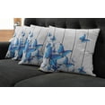 thumbnail image 5 of Ambesonne Blue Throw Pillow Cover 4 Pack, Insect Wooden Timber, 16", Grey White Blue, 5 of 5