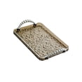 thumbnail image 2 of Bandeja rectangular para servir, para vasos de agua y joyas, para tocador de baño. Borde plateado gris., 2 of 9