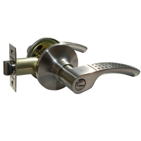 Constructor Etude Privacy Door Lever Handle Lock Set for Bedroom and Bathroom Satin Nickel Finish - Walmart.com