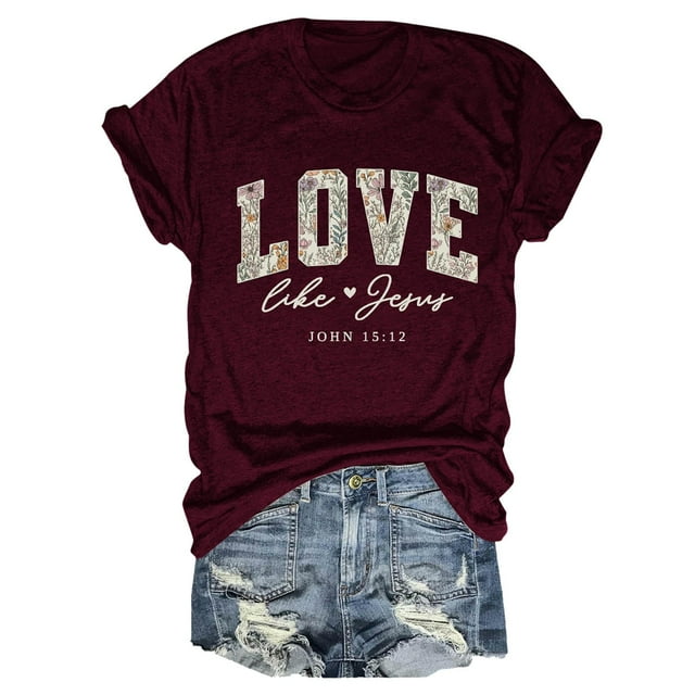 Daznico T-Shirt à Col Rond à Manches Courtes pour Femmes avec Imprimé Graphique, Doux, Décontracté, Confortable, pour le Quotidien, T-Shirt Basique pour Dames
