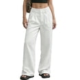 thumbnail image 2 of asjyhkr Casual Pants for Women High Waist Straight Leg Pinstripe Casual Business Pants with Pockets, 2 of 2