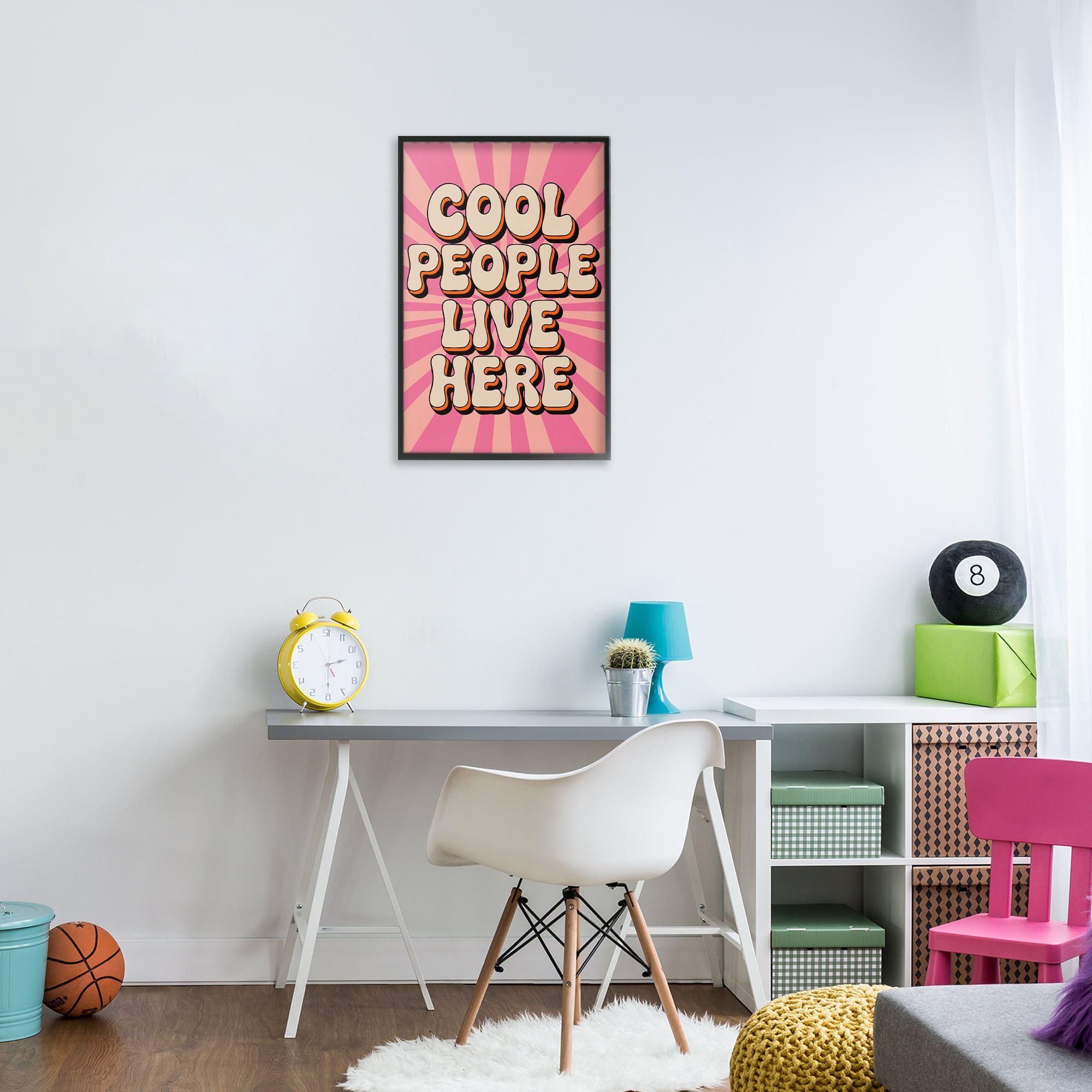 Stupell Industries Groovy Cool People Live Here Black Framed Giclee Art, design by Andreas Magnusson