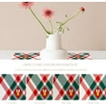 thumbnail image 6 of Christmas Plaid Decoration Placemats, Red Green White Diagonal Check (Red) Table Mat Linen Burlap Washable Double-Deck Heat Insulation for Dining Table Kitchen Table Set of 6 (12 X 18 Inch), 6 of 6