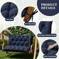 thumbnail image 5 of Snubbull Swing Replacement Cushion, Outside Bench Cushion with Backrest, 1-2 Seater Cushion with 6 Ties for Outdoor Furniture, 47 x 40 x 5 inches Porch SwingCushion Garden Bench, Navy Blue, 5 of 7