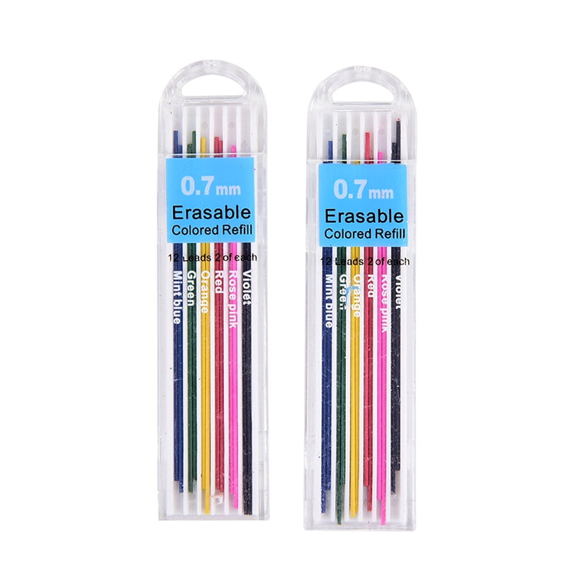 3 Boxes 0.7mm Colored Mechanical Pencil Refill Lead Erasable Students Stationary 