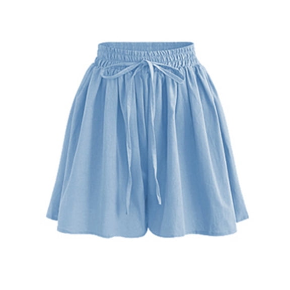 UAMVSH Shorts for Women Trendy Plus Size Flowy Culottes Shorts Casual Summer Beach Vacation Stretch Shorts with Drawstring