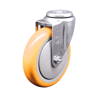 5 Inch Yellow Polyurethane Wheel Swivel Bolt Hole Caster Service Caster Brand