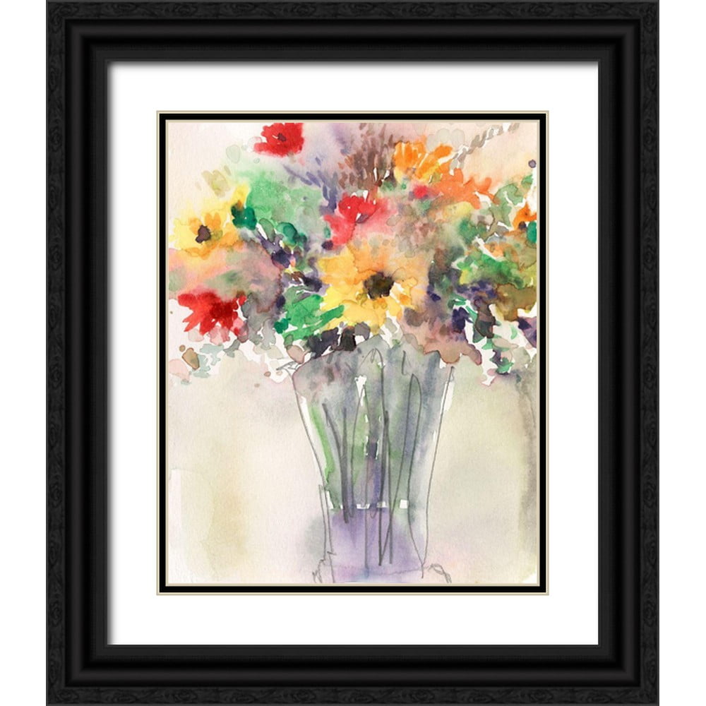 Dixon Samuel 15x18 Black Ornate Wood Framed with Double Matting Museum Art Print Titled - Custom Fancy that Bouquet I