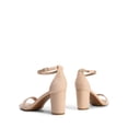 thumbnail image 3 of Sandalias Dream Pairs Chunk de tacón bajo para mujer, talla 8, color nude, 3 of 6
