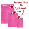 thumbnail image 3 of 30 Assorted, 4x8, 6x10, 8x12 Inch Colored Bubble Mailers, All 3 Sizes, Self Sealing Padded Envelopes with Kiss Stickers (Hot Pink), 3 of 8