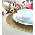 thumbnail image 4 of " OCCASIONS " 20 Pieces Pack Pressed Vinyl Metallic Placemats / Wedding Accent Centerpiece Placemat (Reef, Gold), 4 of 5
