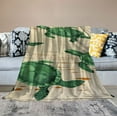 thumbnail image 2 of COMIO Sea Turtle Beach Throw Blanket, Turtles and Starfish at Ocean Sandy Beach on Rustic Vintage Teal Wood Board Farmhouse Flannel Blanket, Sea Creatures Nautical Life Soft Blanket, 2 of 6