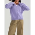 thumbnail image 4 of Women's Solid Color Cardigan Fuzzy Long Sleeve Button Down Sweater, 4 of 8
