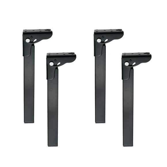 Geesatis Lot de 4 Pieds de Meubles Pliants Hauteur 10 Pouces / 250 mm, Pieds de Placard Décoratifs, Pièce de Rechange avec Vis de Montage, Noir