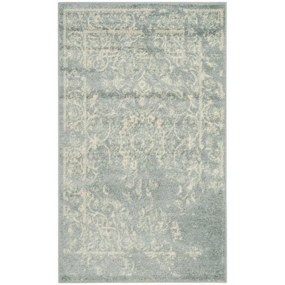 SAFAVIEH Adirondack Zoey Traditional Faded Area Rug, Slate/Ivory, 3' x 5'