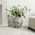 thumbnail image 5 of LuxenHome Rustic Gray with Weathered White Finish 14.8-Inch Tall Stoneware Vase for Farmhouse Decor, 5 of 10