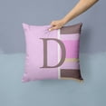 thumbnail image 2 of Carolines Treasures CJ1005-DPW1414 Letter D Initial Monogram - Pink Stripes Decorative Canvas Fabric Pillow 14Hx14W, 2 of 4