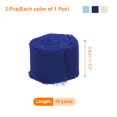 thumbnail image 2 of Uxcell 3 Rolls Chiffon Silk Ribbon Fabric Ribbon Handmade Floral Fringe Ribbon Deep Navy Light Blue Cream 1-1/2'' 10 Yards, 2 of 6