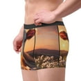 thumbnail image 2 of Gukieu Sunset Calf Flower Field Print Men's Boxer Briefs, High Elastic Moisture Wicking Boxer Briefs Underwear-Large, 2 of 5