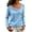 Blue, variant on Comdrip Women's Asymmetrical Off Shoulder Knit Sweater Long Sleeve Loose Fit Wrap Fall Pullover with Side Buttons Blue L