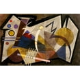 thumbnail image 2 of Kandinsky, Wassily 32x22 Black Ornate Wood Framed with Double Matting Museum Art Print Titled - Two Zigzags 1925, 2 of 4