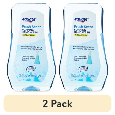 (2 pack) Equate Antibacterial Foaming Hand Wash, Fresh Scent, 32 fl oz