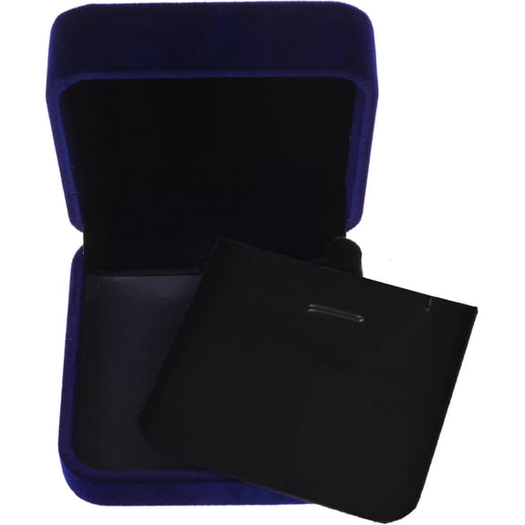 Royal Deep Blue Color Velvet Necklace Pendant Gift Box Jewelry Box