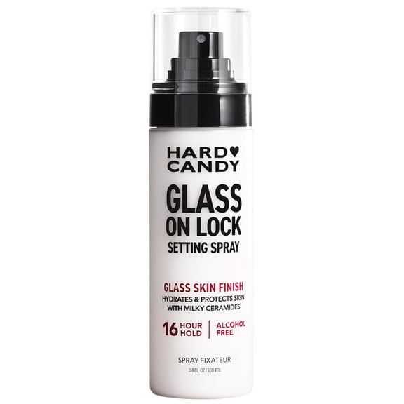 Hard Candy Glass On Lock Dewy Setting Spray, Long-Lasting Glow-Boosting Makeup Finishing Mist, 3.4 fl oz