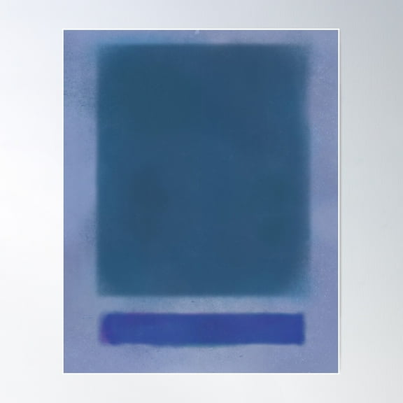 Blue Abstract Rothko Inspired Poster Wall Art, Modern Wall Decor For Living Room Bedroom, 16x24 UNFRAMED