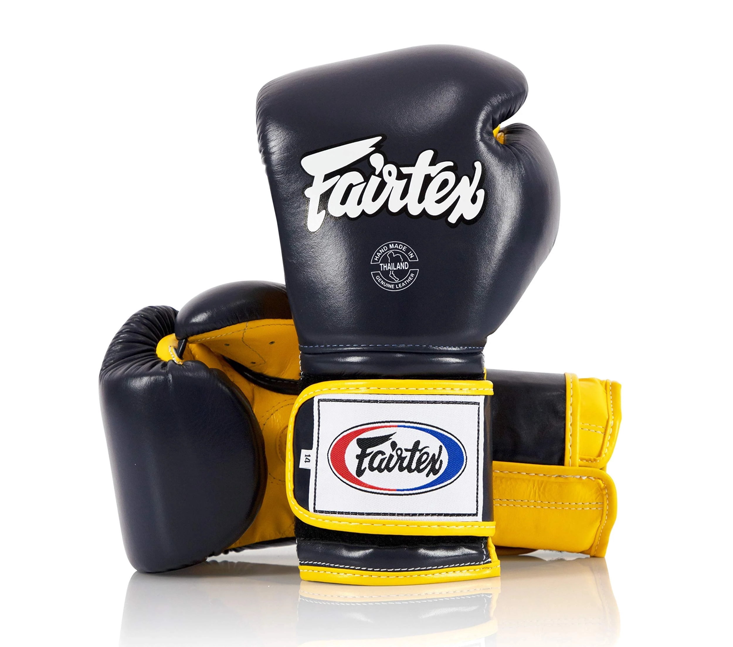 Fairtex Muay Thai-Style Sparring Gloves 14 oz Black / White