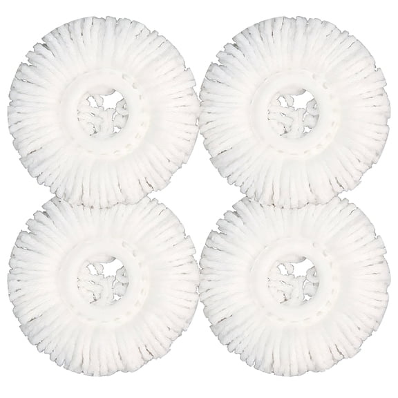 4 Count Microfiber Mop Refills Compatible with Hurricane Spin Mop, Washable and Absorbent Replacement Heads for 6"-6.3" Spin Mop Base