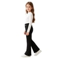 thumbnail image 4 of Tfken Child Soft Comfy Pants School Daily Wear Flare Yoga Legging Pants Girls High Waist Stretch Print Kids Casual Clothes Size 9-10 Years Black, 4 of 4