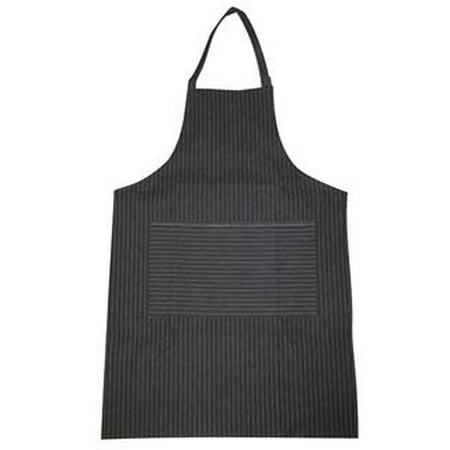 30 Inch Integral Apron Bathtub - Cool Chef Black and White Pinstriped Bib Apron | Durable 100% Cotton, Adjustable Neck Strap, Two Pockets, For Men and Women, 30 Inch x 22 Inch