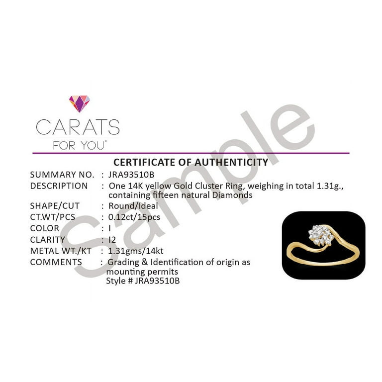 CARATS FOR YOU 1 6cttw White Natural Diamond Men s Solitaire Wedding Band Ring In 14K White Gold Plated 0.16 Carat I J Color I2 I3 Clarity Ring