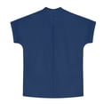 thumbnail image 5 of PWPSG Kids Cotton Linen Shirts Short Sleeve Button Mock Neck Blouses Summer Casual Shirts Girl's Lightweight Solid Tunic Navy 9 Years, 5 of 9