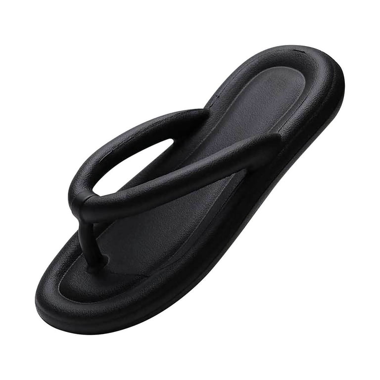 Flip Flops for Women ，Pillow Slippers Non-Slip ​Shower Slide Slippers ，Yoga  Mat Comfortable Beach Thong Sandals with Arch Support (Color : Black, Size  : EUR 36-37) : : Clothing, Shoes & Accessories