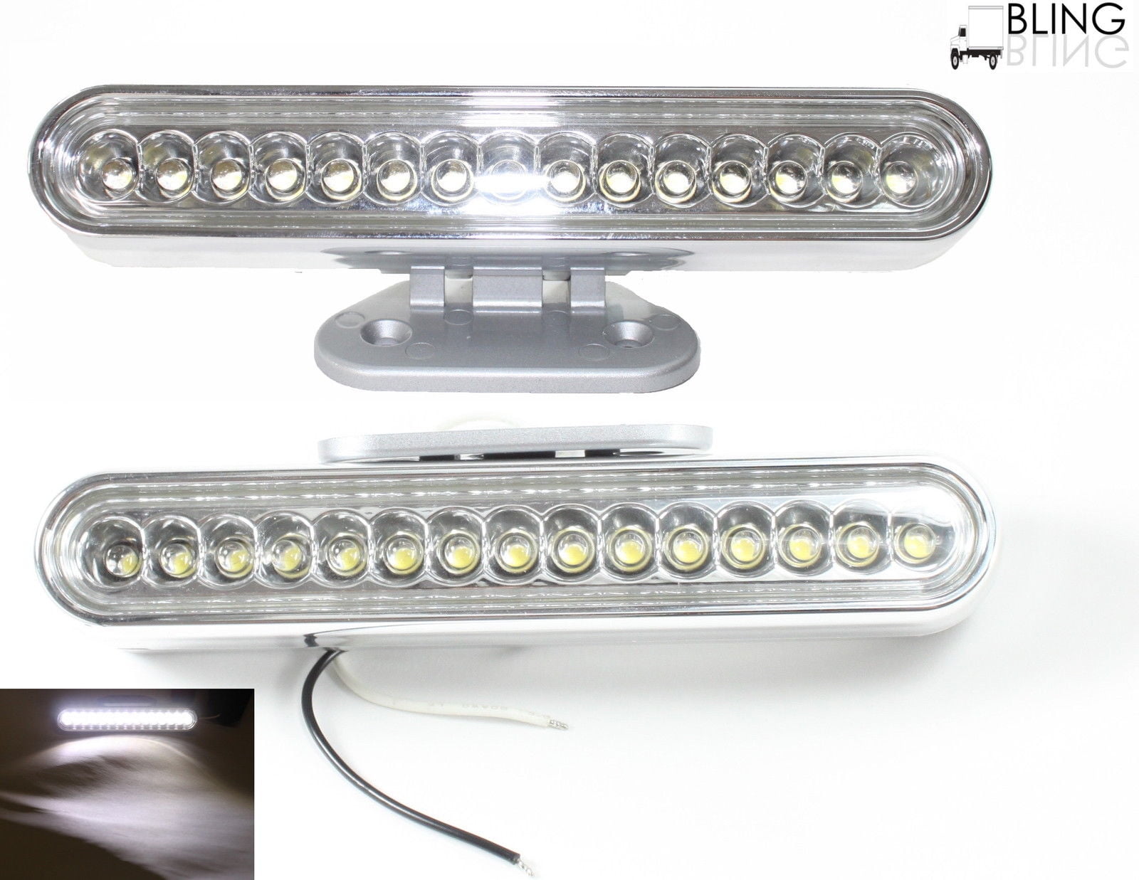 Set of 2 Adjustable White DRL Daytime Running Driving LED Lights Car
