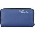 thumbnail image 2 of Anna by Anuschka Women's Hand Painted Genuine Leather Two Fold Wallet - Romantic Rose Blue, 2 of 4