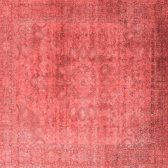 Ahgly Company Indoor Square Oriental Red Industrial Area Rugs, 5' Square
