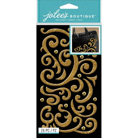 UPC: 0015586812268 | Jolees Jolee s Boutique Stickers-Gold Puffy Flourish & Gems