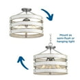 thumbnail image 2 of Progress Lighting Gulliver 3-Light Semi-Flush Convertible Ceiling Light, Graphite, Wood Grained Texture, 2 of 7
