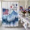 thumbnail image 4 of Independence Day Shower Curtain, 72" x 72", God Bless American Mountains Waterproof Bathroom Curtain Washable Shower Curtain Set with 12 Hooks, 4 of 9