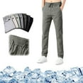 thumbnail image 4 of Gray Young Adult Clothing Fast Dry Stretch Ice Cool Breathable Running Jogger Drawstring Sweatpants With Pockets Mens Sweatpants, 4 of 5